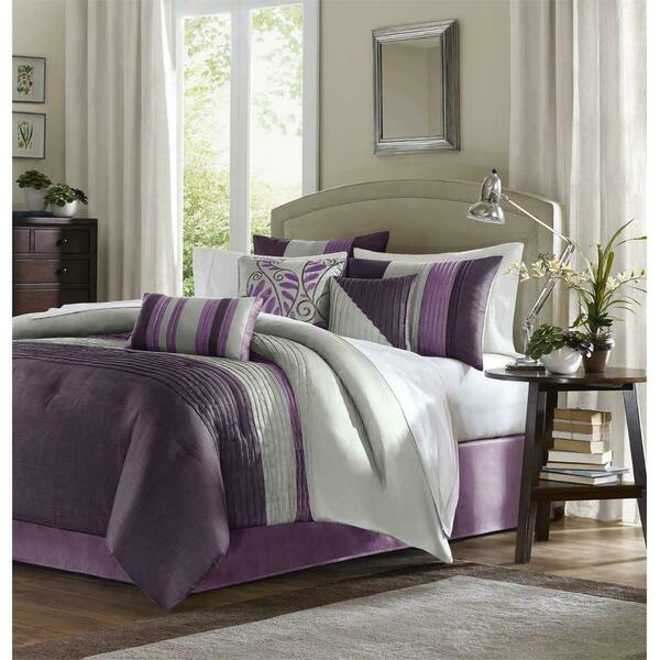 Madison Park 7 Pieces Comforter Set - King, Purple, 7PK MP10-127